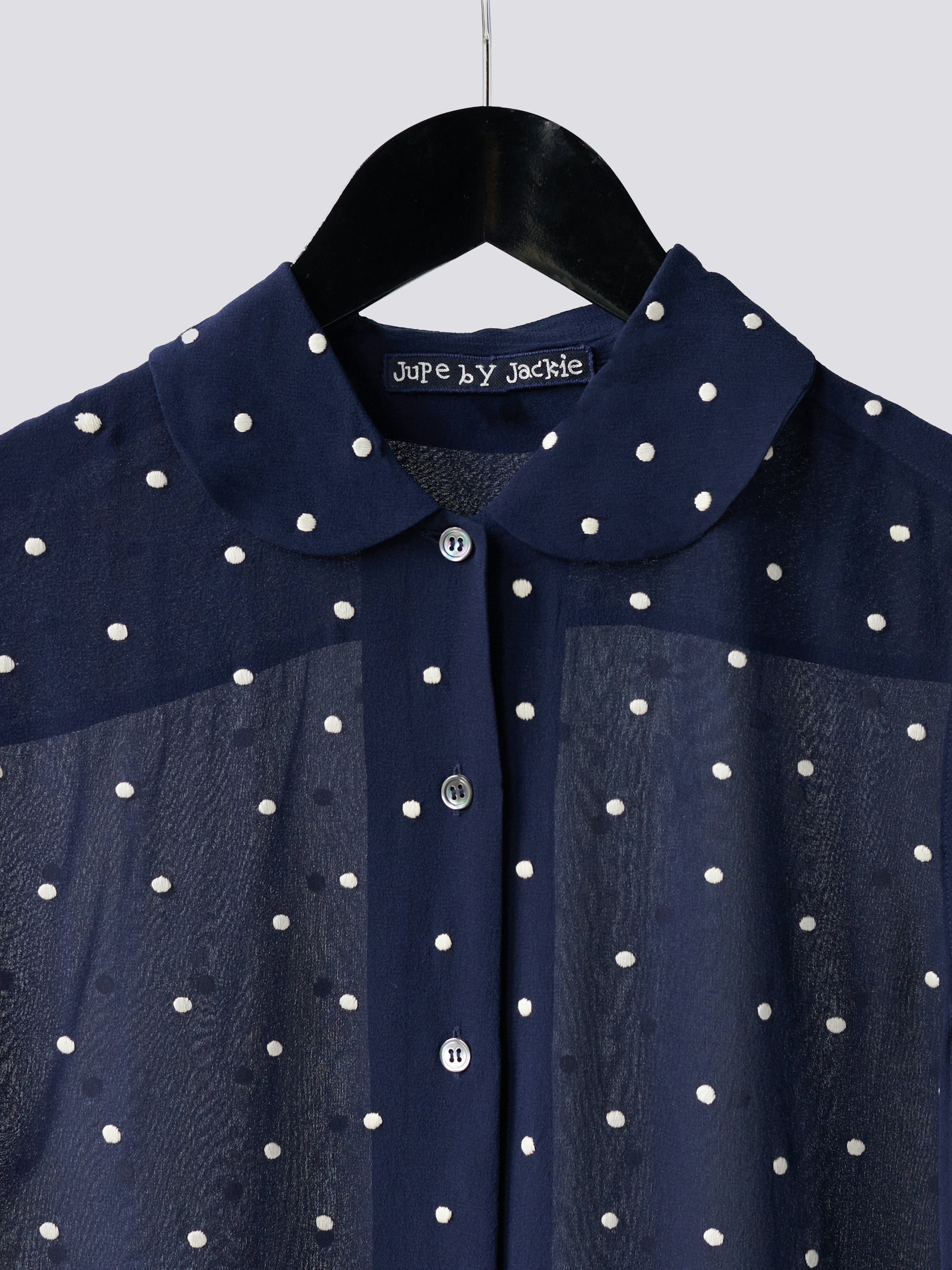 Dots on navy crepe 3 P